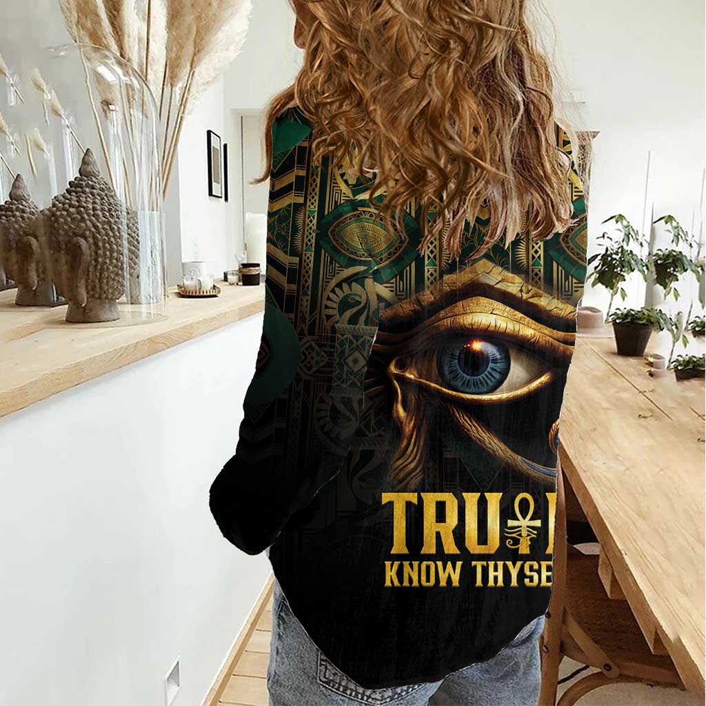 Egypt Eye of Horus Women Casual Shirt Truth Know Thyself