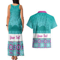 Personalised Eid Mubarak Couples Matching Tank Maxi Dress and Hawaiian Shirt Eid al-Fitr