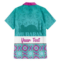Personalised Eid Mubarak Family Matching Off The Shoulder Long Sleeve Dress and Hawaiian Shirt Eid al-Fitr