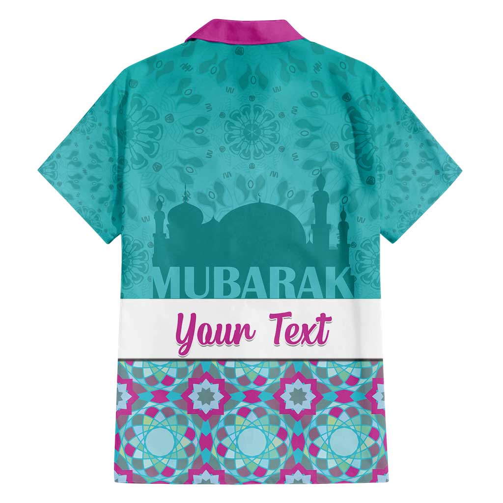 Personalised Eid Mubarak Family Matching Off Shoulder Short Dress and Hawaiian Shirt Eid al-Fitr