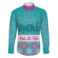 Personalised Eid Mubarak Family Matching Off Shoulder Short Dress and Hawaiian Shirt Eid al-Fitr