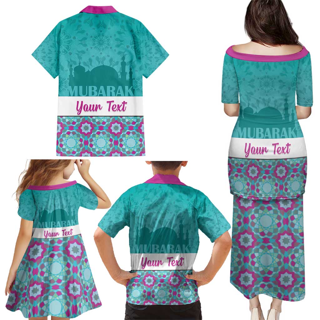 Personalised Eid Mubarak Family Matching Puletasi and Hawaiian Shirt Eid al-Fitr