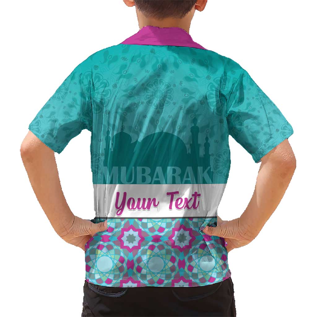 Personalised Eid Mubarak Family Matching Short Sleeve Bodycon Dress and Hawaiian Shirt Eid al-Fitr