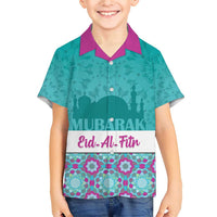 Personalised Eid Mubarak Family Matching Short Sleeve Bodycon Dress and Hawaiian Shirt Eid al-Fitr