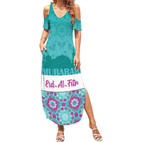 Personalised Eid Mubarak Family Matching Summer Maxi Dress and Hawaiian Shirt Eid al-Fitr