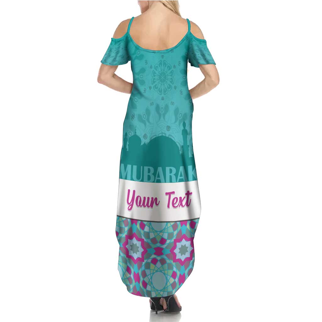 Personalised Eid Mubarak Family Matching Summer Maxi Dress and Hawaiian Shirt Eid al-Fitr