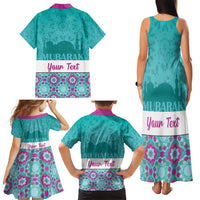 Personalised Eid Mubarak Family Matching Tank Maxi Dress and Hawaiian Shirt Eid al-Fitr
