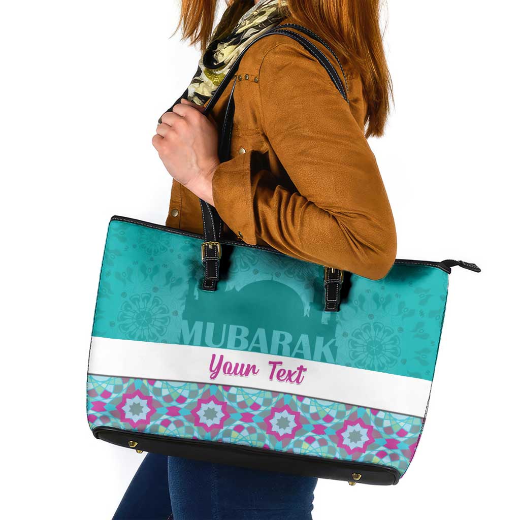 Personalised Eid Mubarak Leather Tote Bag Eid al-Fitr