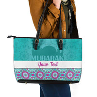 Personalised Eid Mubarak Leather Tote Bag Eid al-Fitr