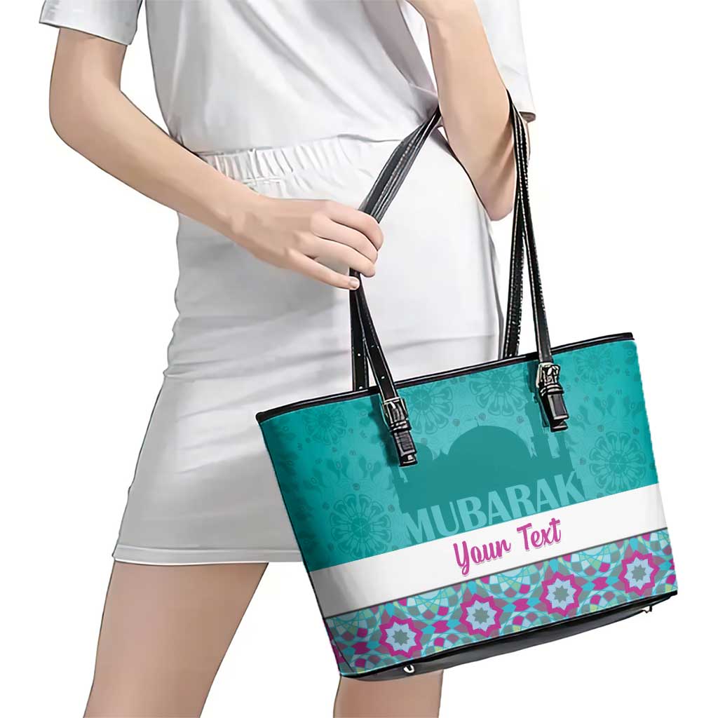 Personalised Eid Mubarak Leather Tote Bag Eid al-Fitr