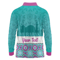 Personalised Eid Mubarak Long Sleeve Polo Shirt Eid al-Fitr