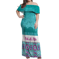 Personalised Eid Mubarak Off Shoulder Maxi Dress Eid al-Fitr