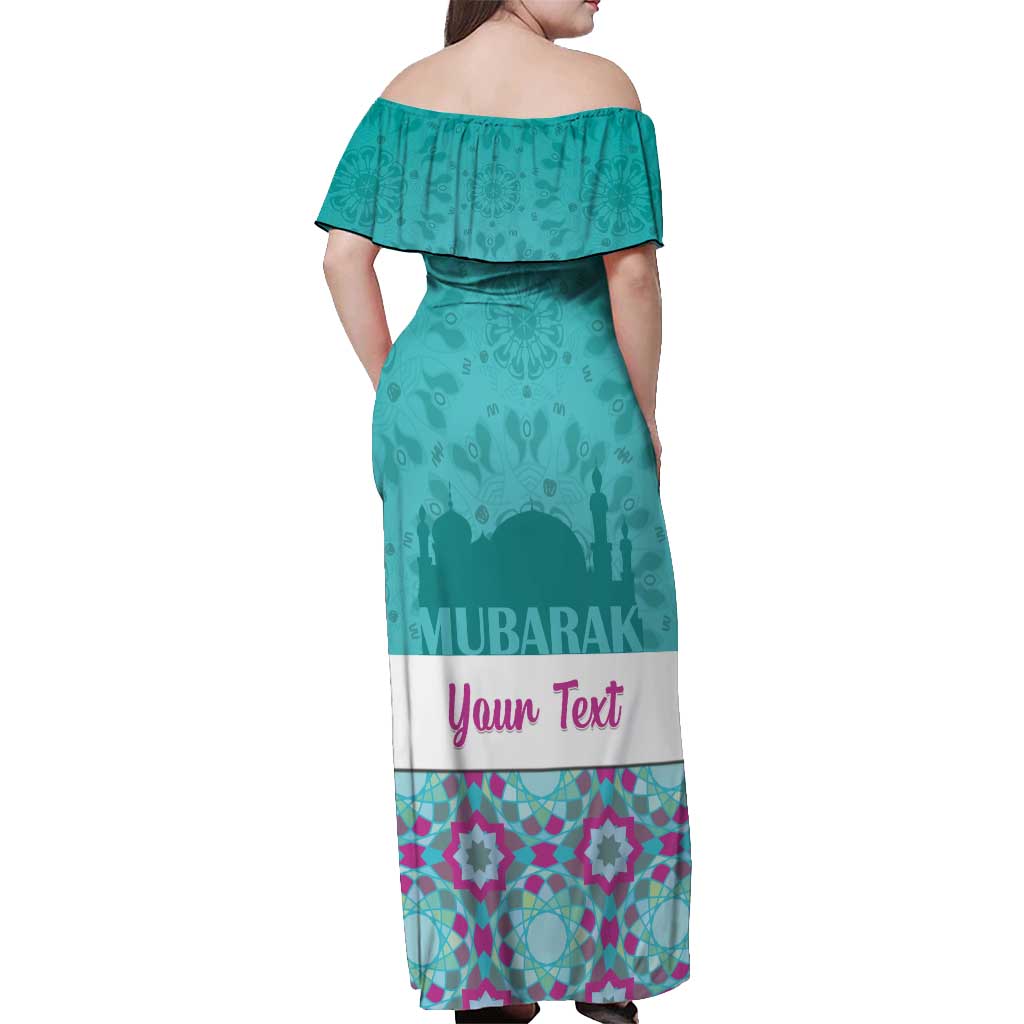 Personalised Eid Mubarak Off Shoulder Maxi Dress Eid al-Fitr