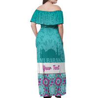 Personalised Eid Mubarak Off Shoulder Maxi Dress Eid al-Fitr