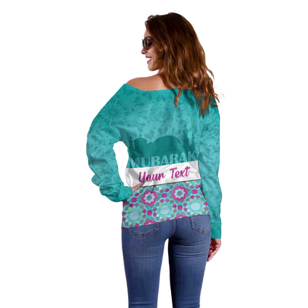 Personalised Eid Mubarak Off Shoulder Sweater Eid al-Fitr