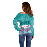 Personalised Eid Mubarak Off Shoulder Sweater Eid al-Fitr