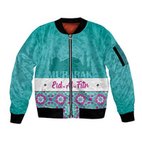 Personalised Eid Mubarak Sleeve Zip Bomber Jacket Eid al-Fitr