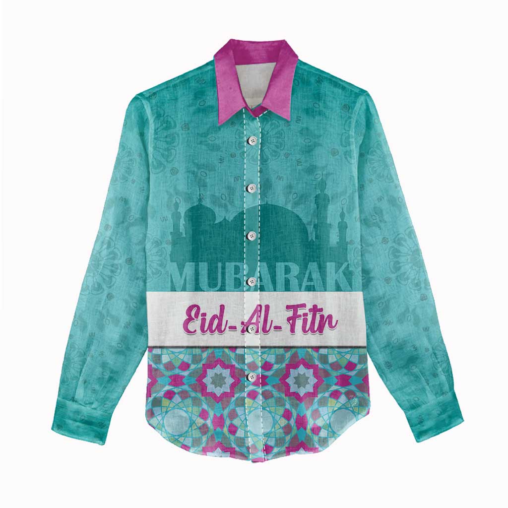 Personalised Eid Mubarak Women Casual Shirt Eid al-Fitr