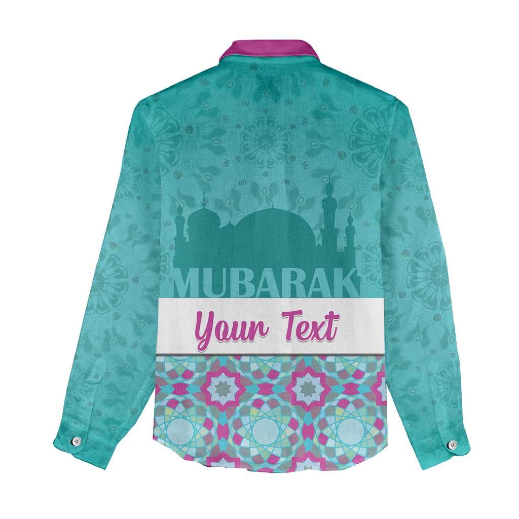 Personalised Eid Mubarak Women Casual Shirt Eid al-Fitr