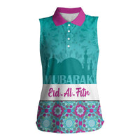 Personalised Eid Mubarak Women Sleeveless Polo Shirt Eid al-Fitr