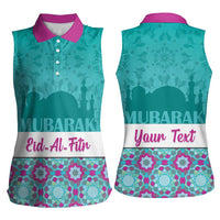 Personalised Eid Mubarak Women Sleeveless Polo Shirt Eid al-Fitr