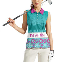 Personalised Eid Mubarak Women Sleeveless Polo Shirt Eid al-Fitr