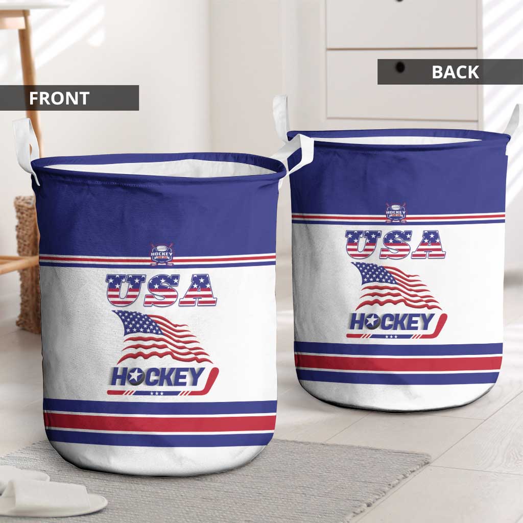 USA Ice Hockey Laundry Basket Old Glory On Ice