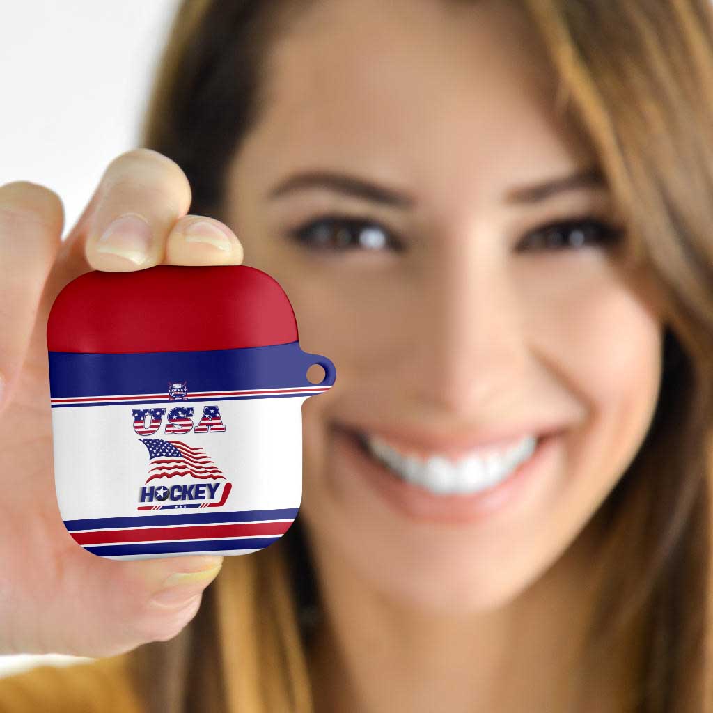 USA Ice Hockey AirPods Case Old Glory On Ice