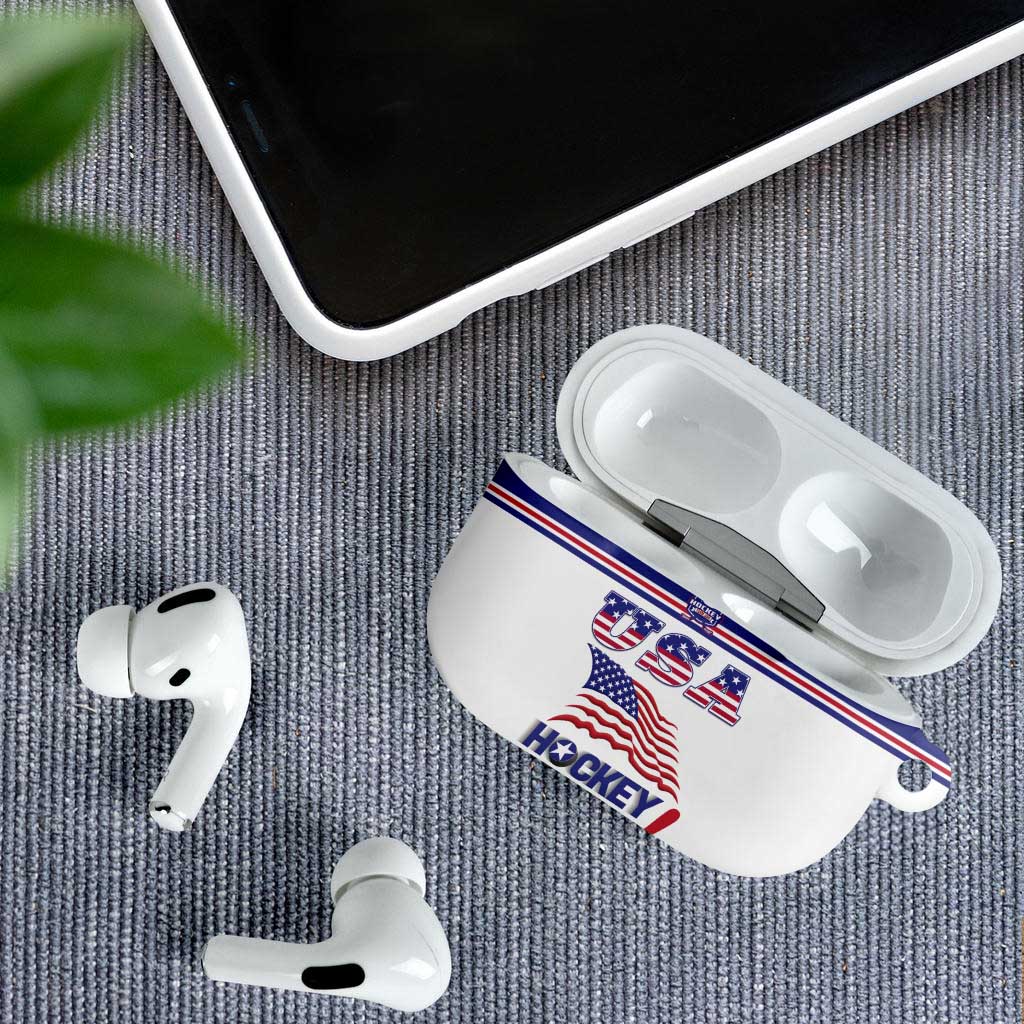 USA Ice Hockey AirPods Case Old Glory On Ice