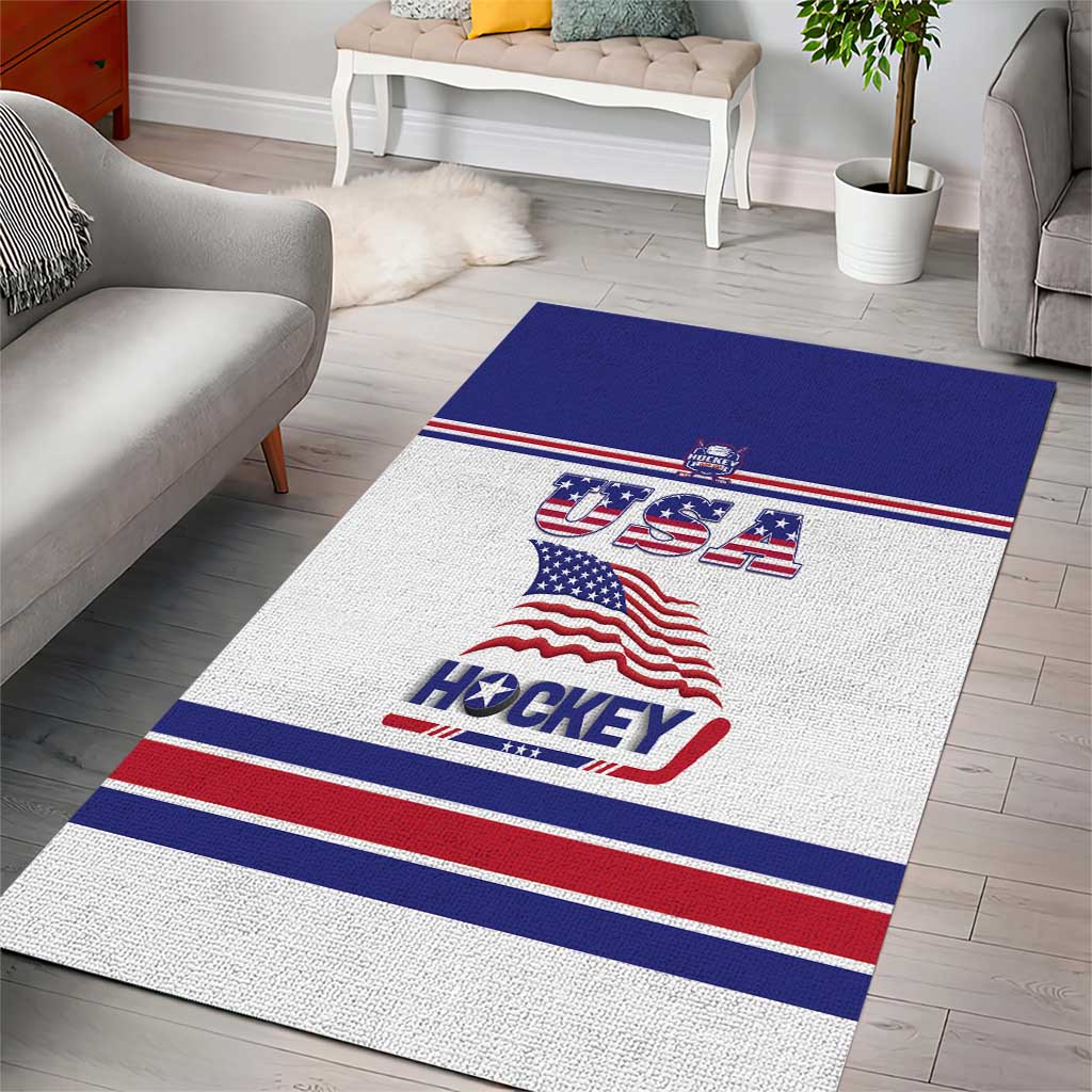 USA Ice Hockey Area Rug Old Glory On Ice