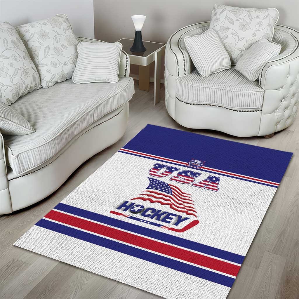 USA Ice Hockey Area Rug Old Glory On Ice