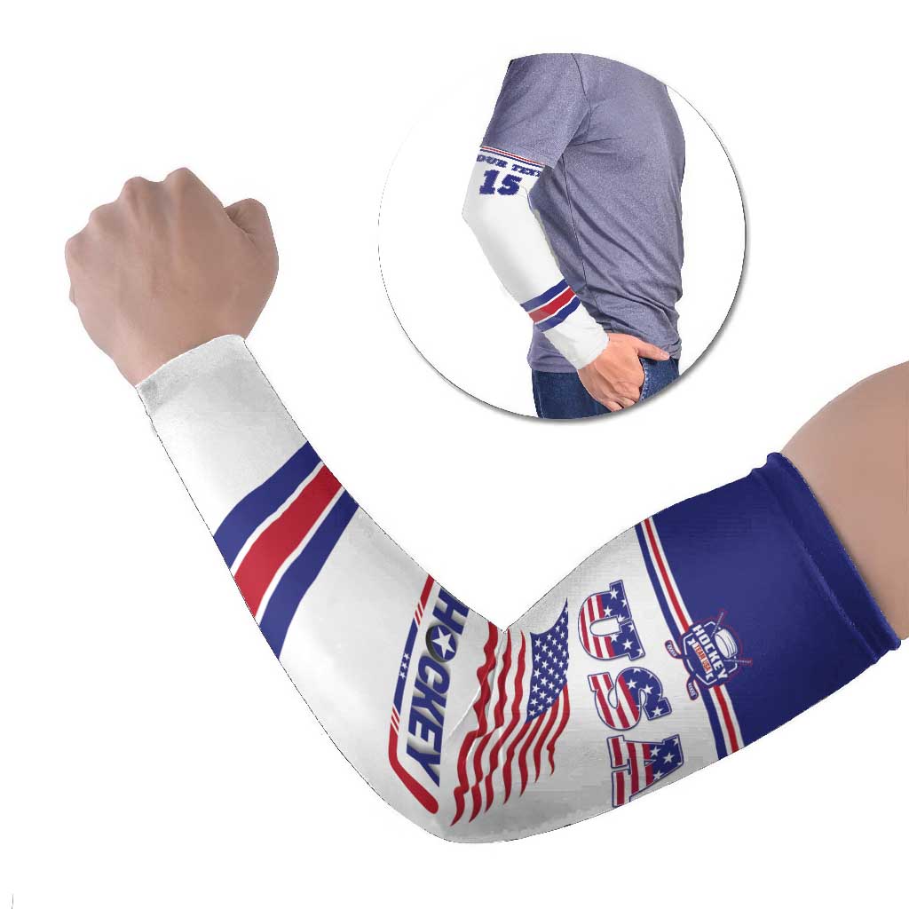 Custom USA Ice Hockey Arm Sleeves Old Glory On Ice