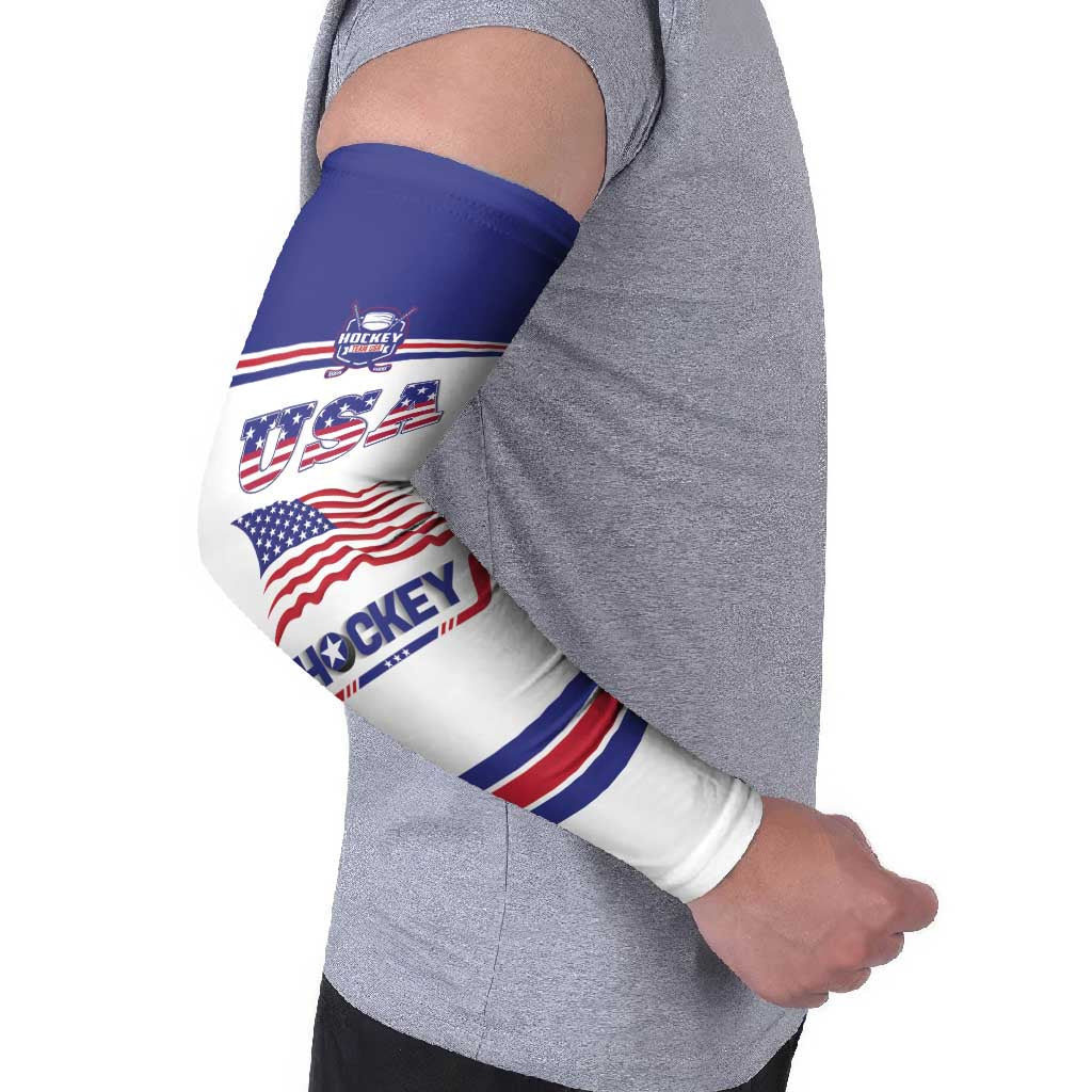 Custom USA Ice Hockey Arm Sleeves Old Glory On Ice