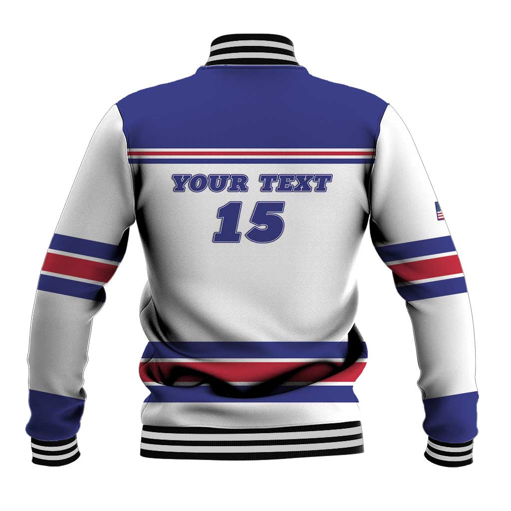 Custom USA Ice Hockey Baseball Jacket Old Glory On Ice