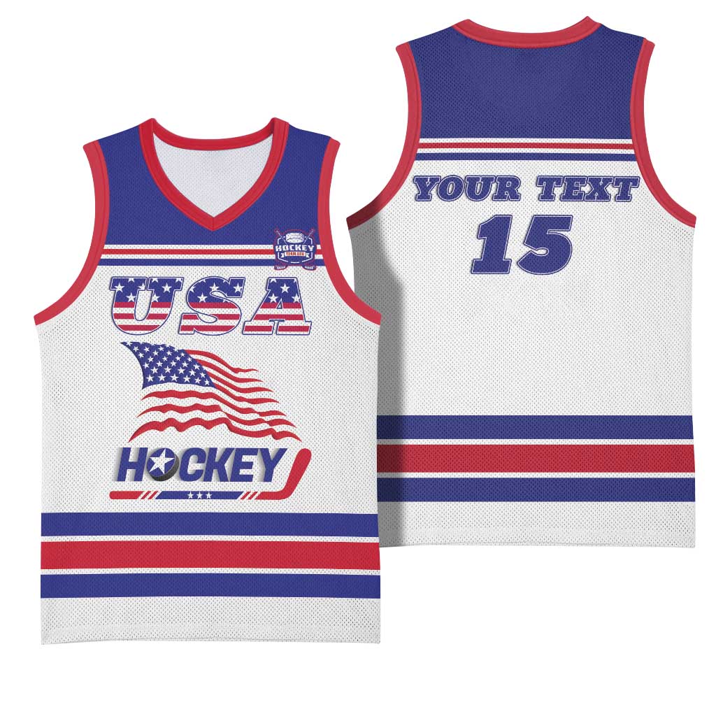 Custom USA Ice Hockey Basketball Jersey Old Glory On Ice