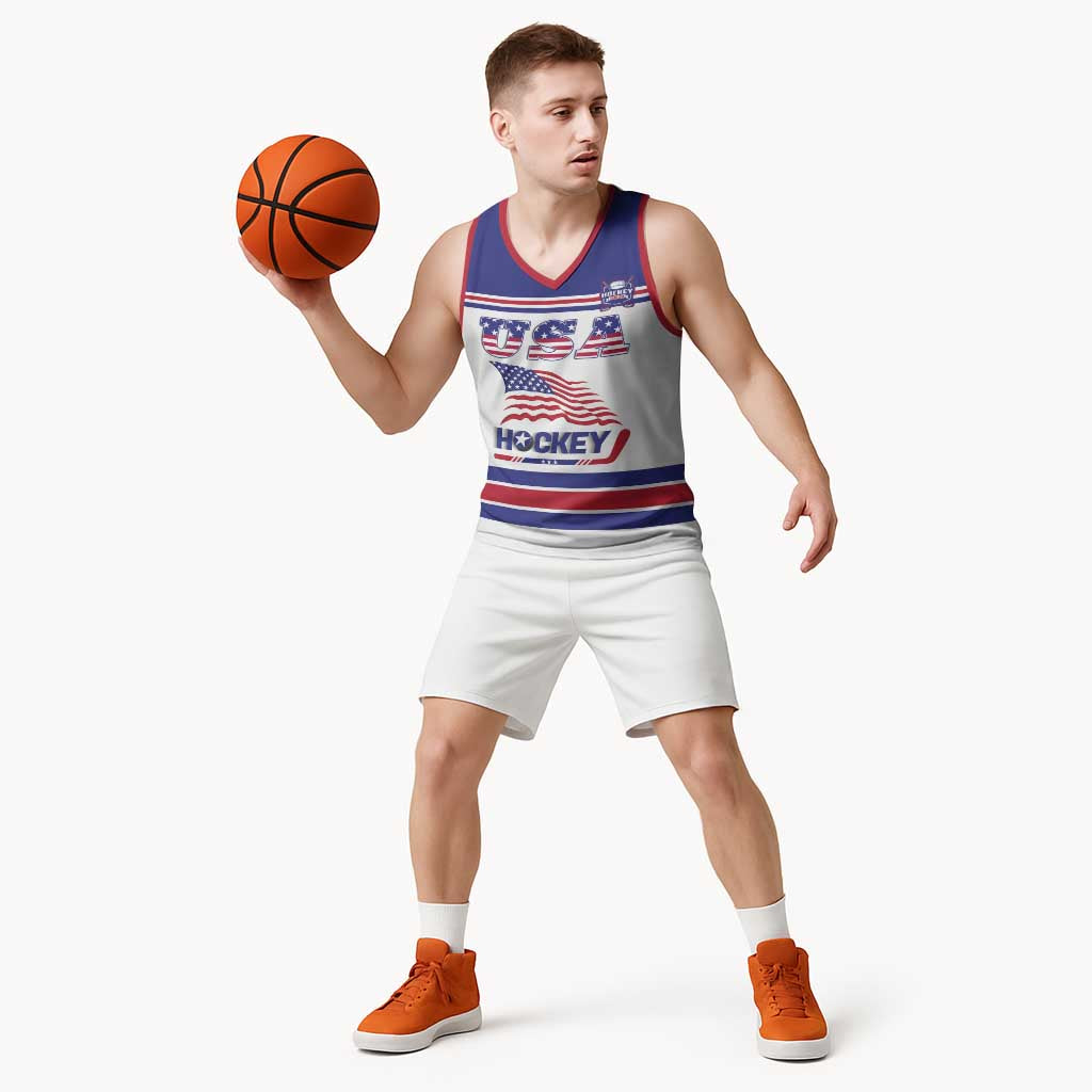 Custom USA Ice Hockey Basketball Jersey Old Glory On Ice