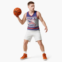 Custom USA Ice Hockey Basketball Jersey Old Glory On Ice