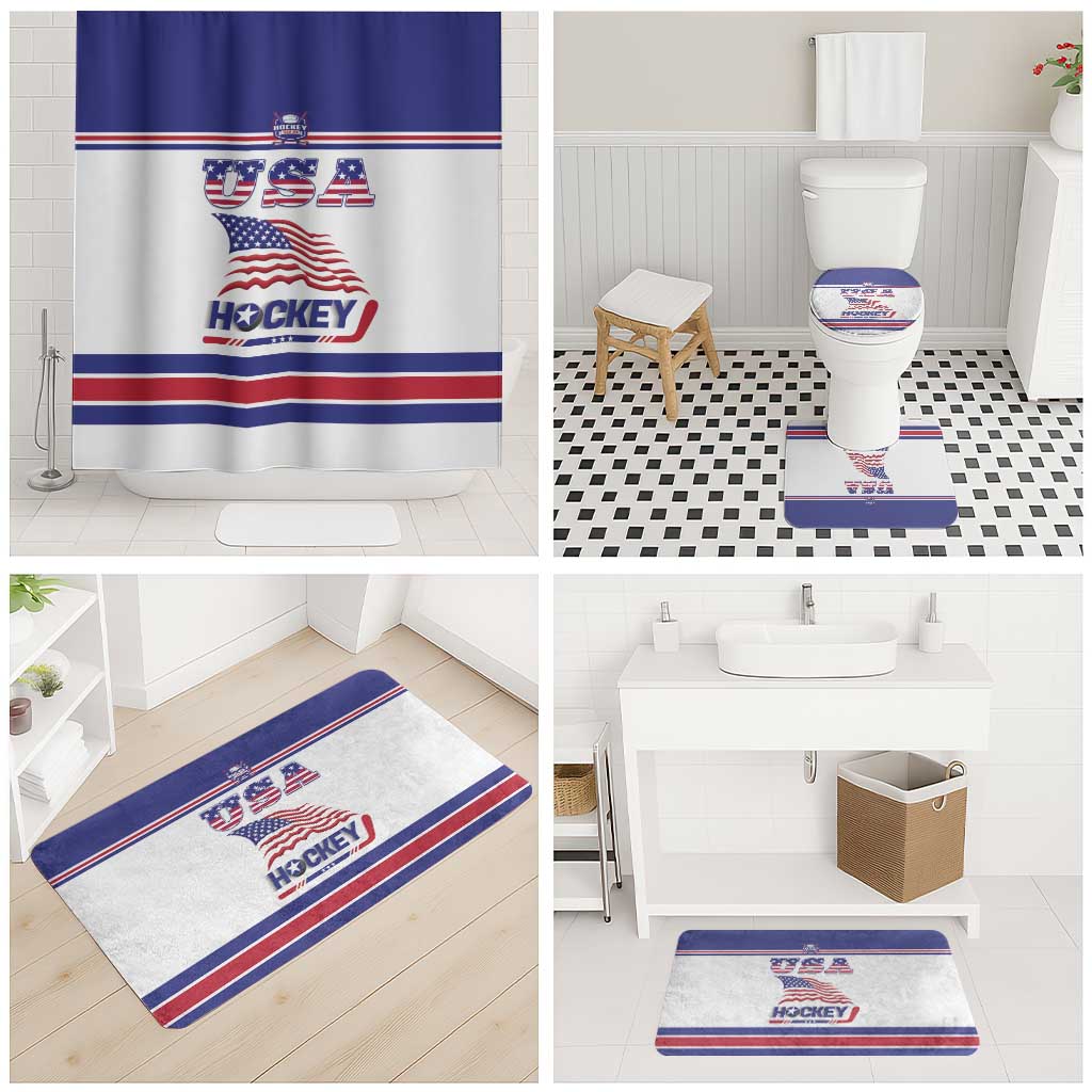 USA Ice Hockey Bathroom Set Old Glory On Ice