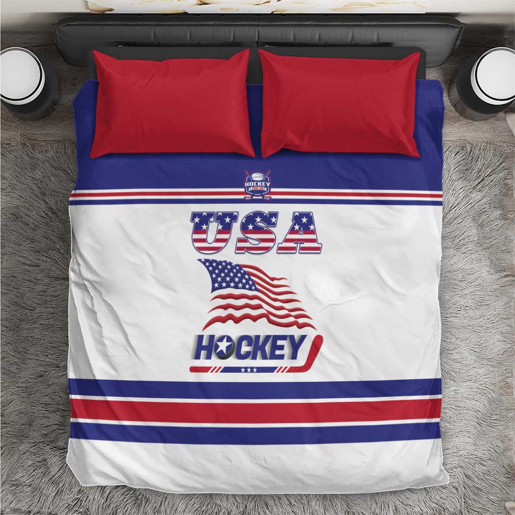 USA Ice Hockey Bedding Set Old Glory On Ice