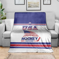 USA Ice Hockey Blanket Old Glory On Ice