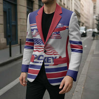 Custom USA Ice Hockey Blazer Old Glory On Ice