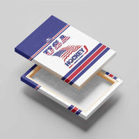 USA Ice Hockey Canvas Wall Art Old Glory On Ice