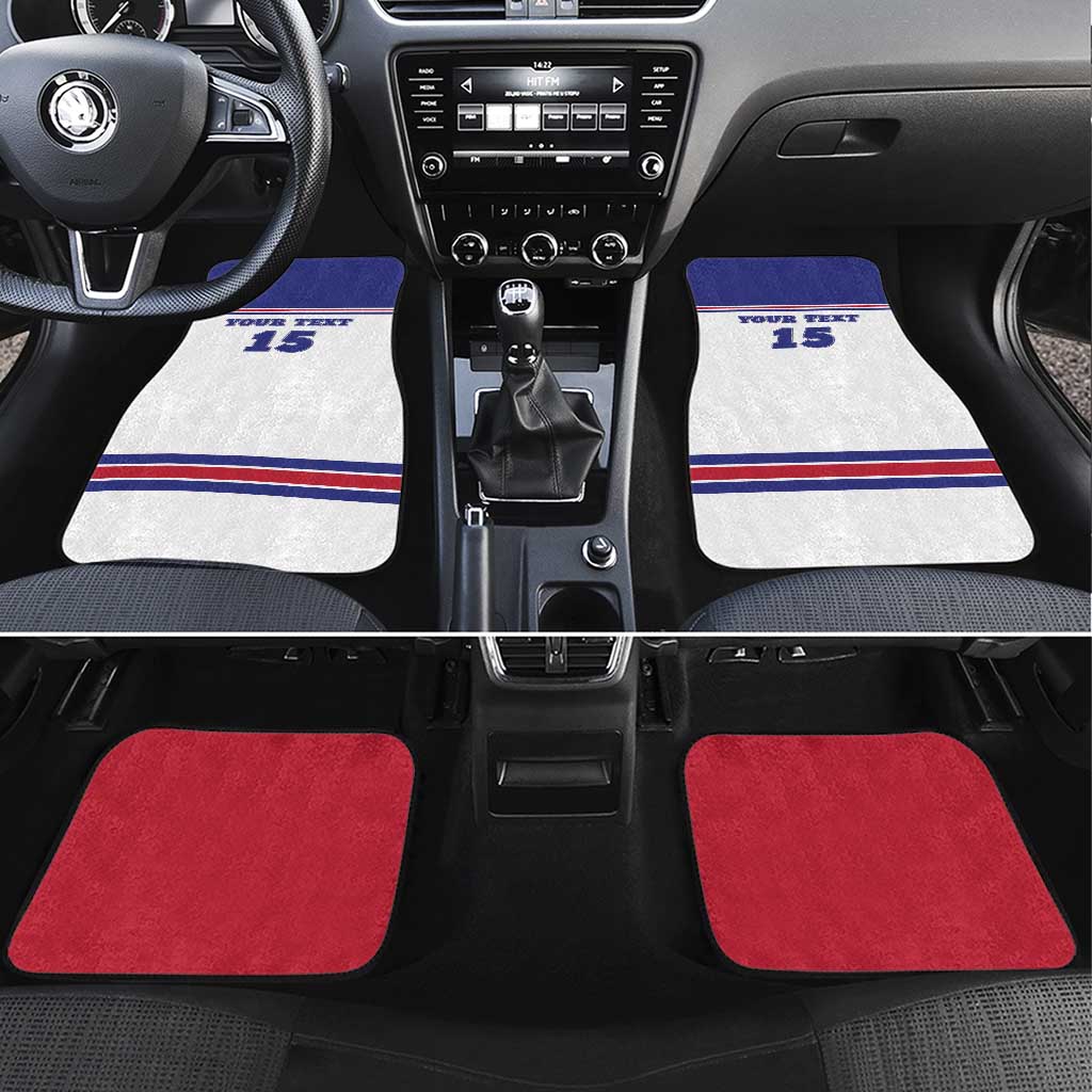 Custom USA Ice Hockey Car Mats Old Glory On Ice