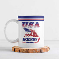 Custom USA Ice Hockey Ceramic Mug Old Glory On Ice