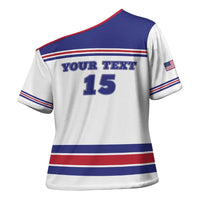 Custom USA Ice Hockey Cross Shoulder Shirt Old Glory On Ice