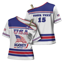 Custom USA Ice Hockey Cross Shoulder Shirt Old Glory On Ice