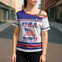 Custom USA Ice Hockey Cross Shoulder Shirt Old Glory On Ice