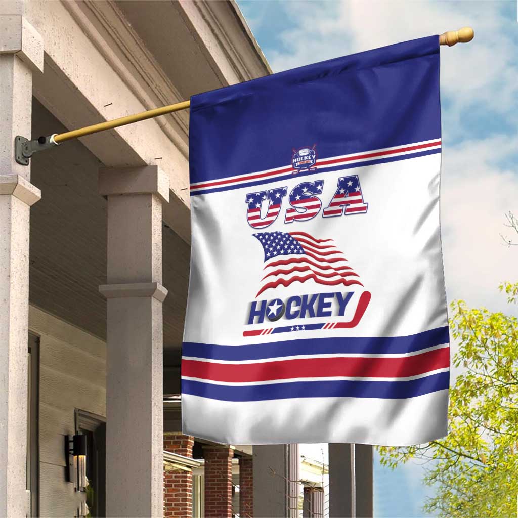 USA Ice Hockey Garden Flag Old Glory On Ice