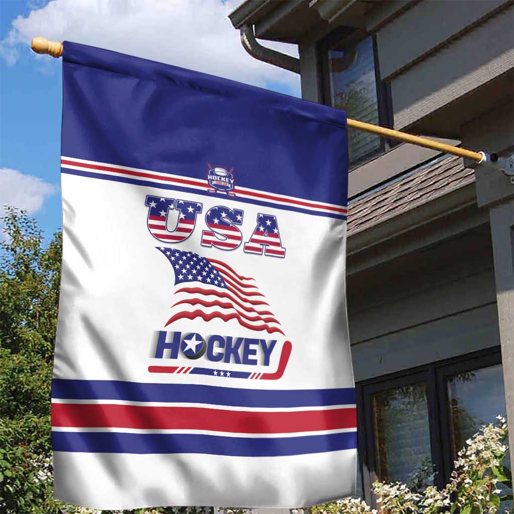 USA Ice Hockey Garden Flag Old Glory On Ice