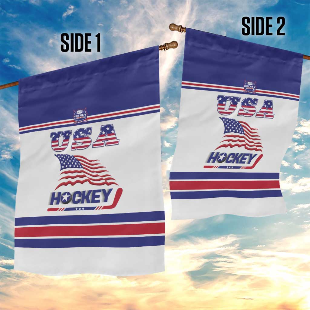 USA Ice Hockey Garden Flag Old Glory On Ice